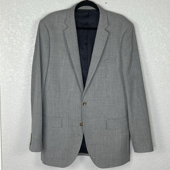 J Crew Ludlow Mens 42L Gray Cross Weave Sport Coat Italian Wool Tollegno - Picture 2 of 8